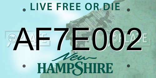 AF7E002 New Hampshire License Plate
