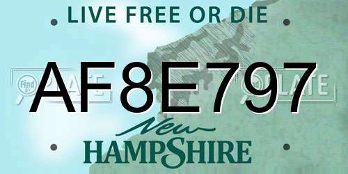AF8E797 New Hampshire License Plate