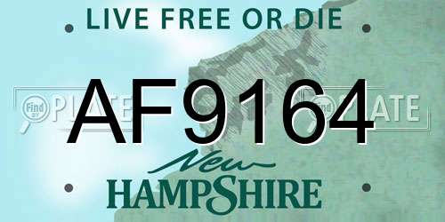 AF9164 New Hampshire License Plate