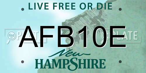 AFB10E New Hampshire License Plate