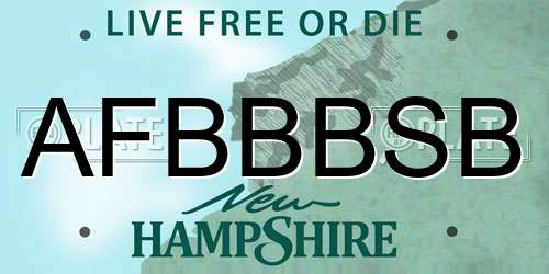 AFBBBSB New Hampshire License Plate