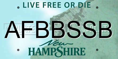 AFBBSSB New Hampshire License Plate