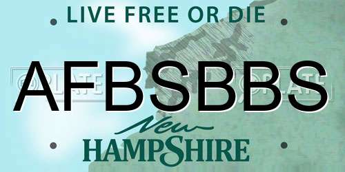 AFBSBBS New Hampshire License Plate