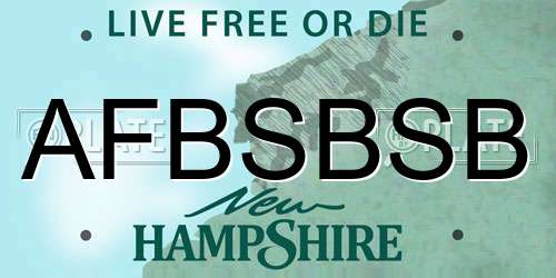 AFBSBSB New Hampshire License Plate