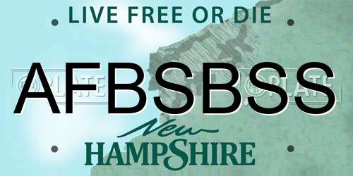 AFBSBSS New Hampshire License Plate