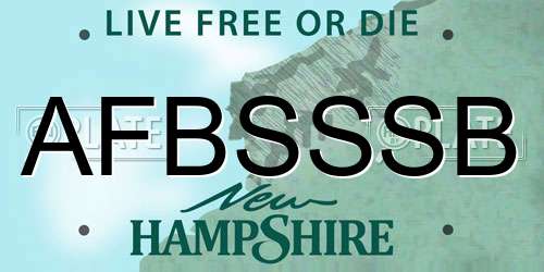 AFBSSSB New Hampshire License Plate