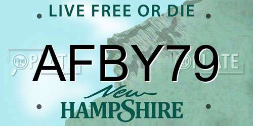 AFBY79 New Hampshire License Plate