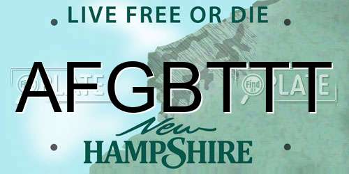 AFGBTTT New Hampshire License Plate