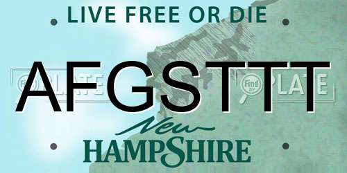 AFGSTTT New Hampshire License Plate