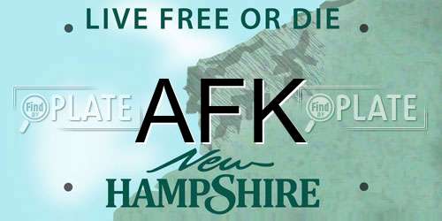 AFK New Hampshire License Plate