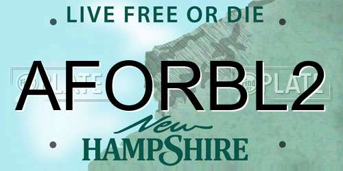 AFORBL2 New Hampshire License Plate