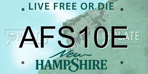 AFS10E New Hampshire License Plate