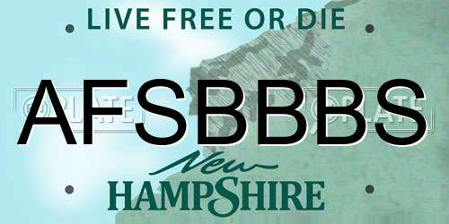 AFSBBBS New Hampshire License Plate