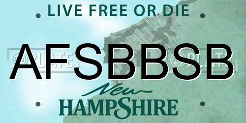 AFSBBSB New Hampshire License Plate