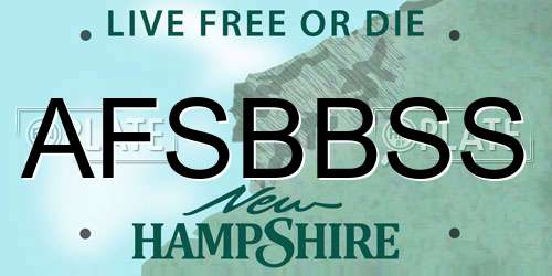 AFSBBSS New Hampshire License Plate