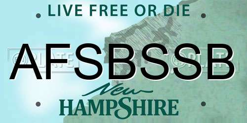 AFSBSSB New Hampshire License Plate