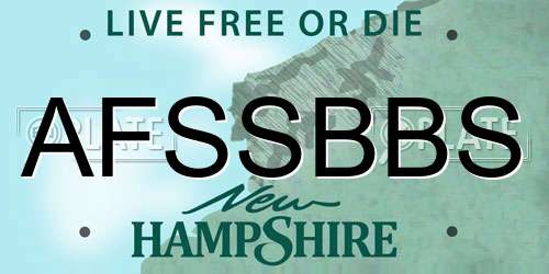 AFSSBBS New Hampshire License Plate