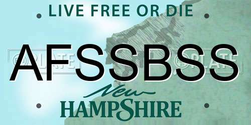 AFSSBSS New Hampshire License Plate