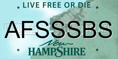 AFSSSBS New Hampshire License Plate