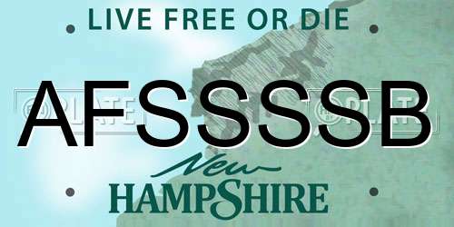 AFSSSSB New Hampshire License Plate