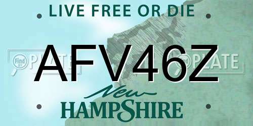 AFV46Z New Hampshire License Plate