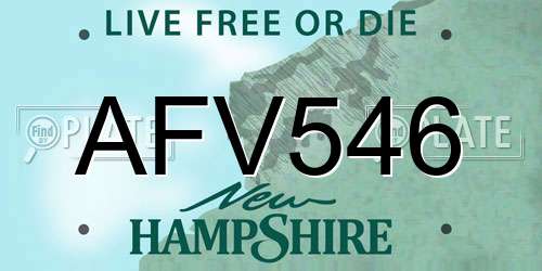 AFV546 New Hampshire License Plate