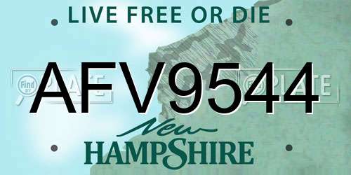 AFV9544 New Hampshire License Plate