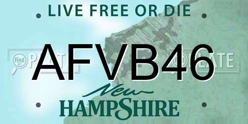 AFVB46 New Hampshire License Plate