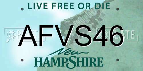 AFVS46 New Hampshire License Plate