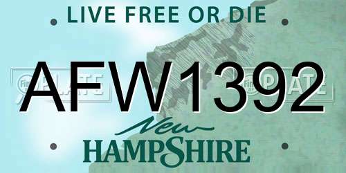 AFW1392 New Hampshire License Plate