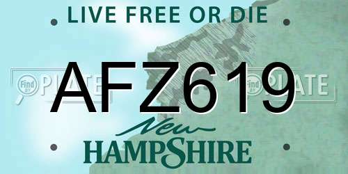 AFZ619 New Hampshire License Plate