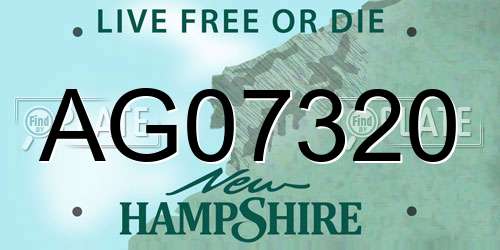 AG07320 New Hampshire License Plate