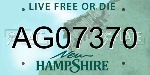 AG07370 New Hampshire License Plate