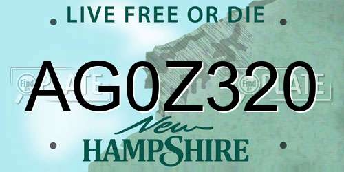 AG0Z320 New Hampshire License Plate