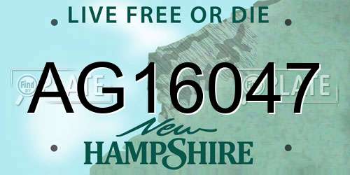 AG16047 New Hampshire License Plate