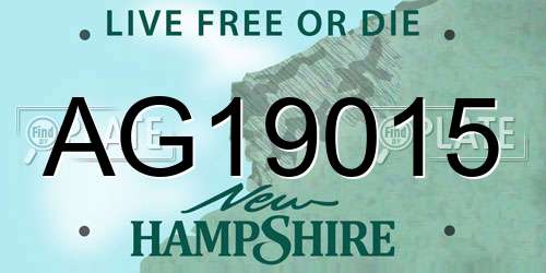 AG19015 New Hampshire License Plate