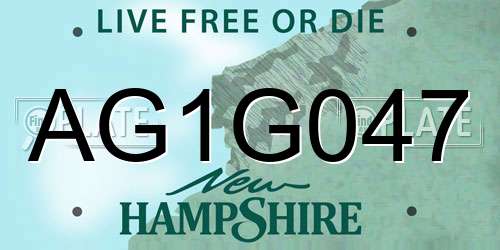 AG1G047 New Hampshire License Plate