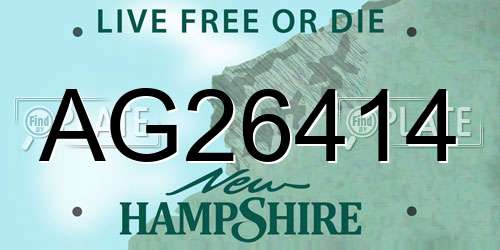 AG26414 New Hampshire License Plate