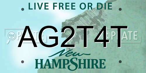 AG2T4T New Hampshire License Plate