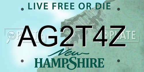 AG2T4Z New Hampshire License Plate
