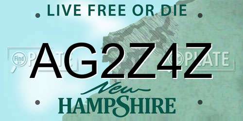 AG2Z4Z New Hampshire License Plate
