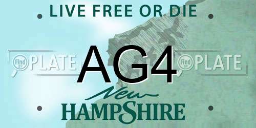 AG4 New Hampshire License Plate