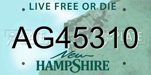 AG45310 New Hampshire License Plate