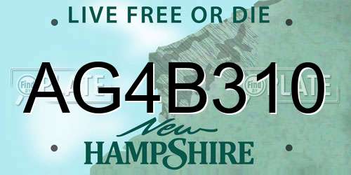 AG4B310 New Hampshire License Plate