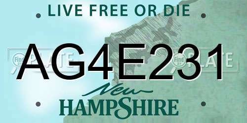 AG4E231 New Hampshire License Plate