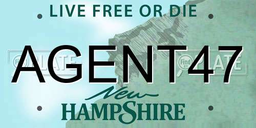 AGENT47 New Hampshire License Plate