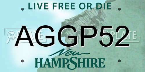 AGGP52 New Hampshire License Plate