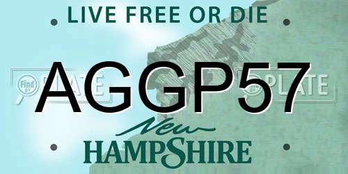 AGGP57 New Hampshire License Plate