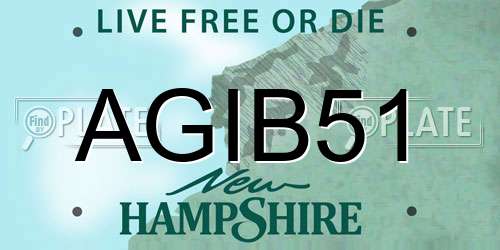 AGIB51 New Hampshire License Plate
