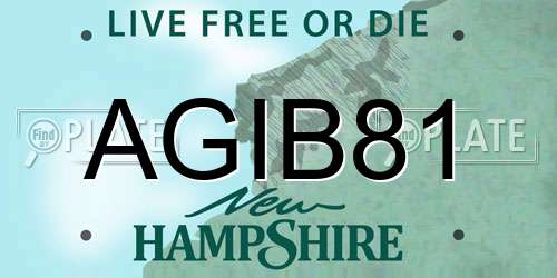 AGIB81 New Hampshire License Plate